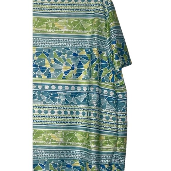 Alfred Dunner Woman  Top Sz 1X Lined Pullover Embellish Collar Blue Green Shirt - Picture 10 of 11